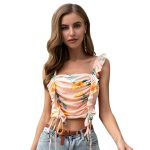 Strap-print pleated blouse - Image 4