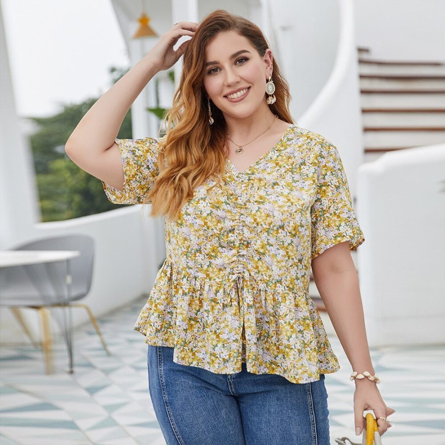 Fat woman print blouse - Image 3