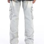 American Style Autumn And Winter Washed And Made Old Micro Elastic Jeans With Zipper Design At The Hem For Casual Pants - Image 3