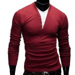 Long Sleeve V-Neck Layered Men T-Shirt - Image 4