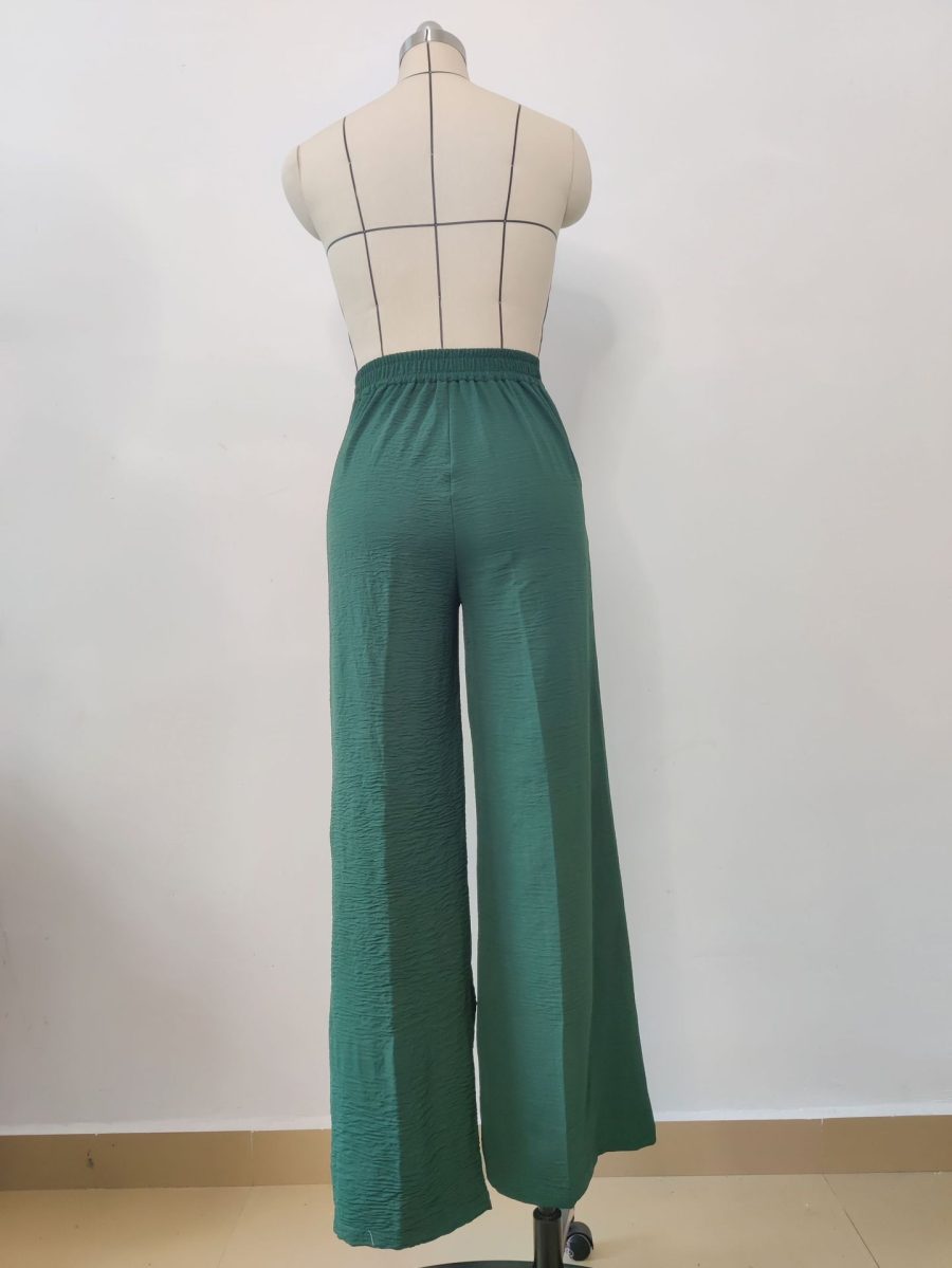 Solid Color Loose Pleated Wide-leg Casual Pants - Image 9