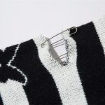Striped Contrast Color Butterfly Round Neck Sweater Autumn And Winter - Image 6