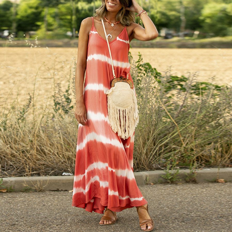Printed Striped Plus Size Maxi Maxi Dress - Image 6
