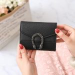 Women's Short Splicing Leather Wallet - Image 2