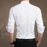 Brand 2021 Fashion Male Shirt Long-Sleeves Tops Polka Dot Printing Mens Dress Shirts Slim Men Shirt Plus Size M-5XL FGT - Image 4