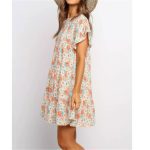 Loose pleated floral mini dress - Image 3