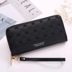 Long Crown Embroidery Thread Single Zip Clutch Wallet Women - Image 4