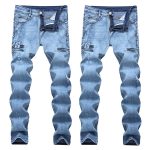 European And American High-street Fashion Men's Zippered Torn Jeans - Image 7