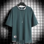 Hong Kong style loose T-shirt men - Image 3
