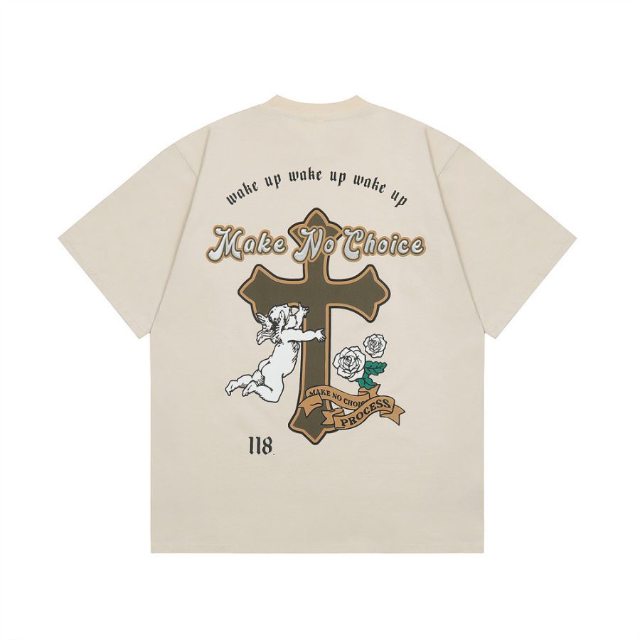 Cross Printed Cotton T-shirt For Men