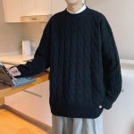 Loose Base Twist Round Neck Sweater Hand-woven Sweater