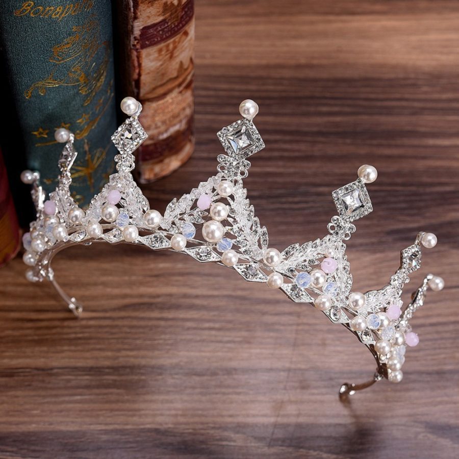 Korean Style Bridal Crown Earring Set - Image 5