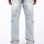 American Retro Line Segmentation Design Straight Leg Pants - Image 2