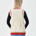 Women's Loose Casual Stretch Contrast Color Sweater Vest - Image 4