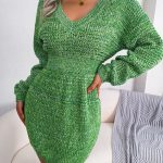 Lantern Sleeve Waist Woolen Skirt - Image 3