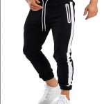 Men's Trendy Latest Running Fitness Side Contrast Color Velcro Sports Trousers - Image 4