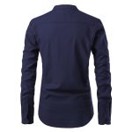 Men Shirts Korean Men Slim Long Sleeve Dress Shirt - Image 3