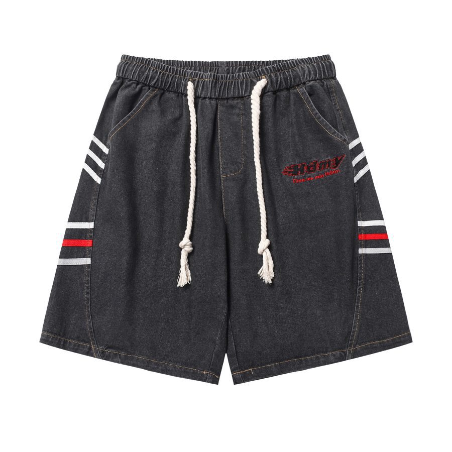 American Washed Design Sense Baggy Denim Shorts - Image 2