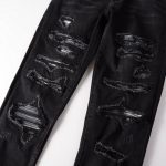 Collated Grey White Dyed Elastic Slim Fit Black Jeans For Men - Image 5