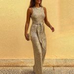Sleeveless sexy sequined silver dot jumpsuit - Image 5