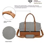 Women's Hand-carrying Travel Bag Striped Canvas - Image 10
