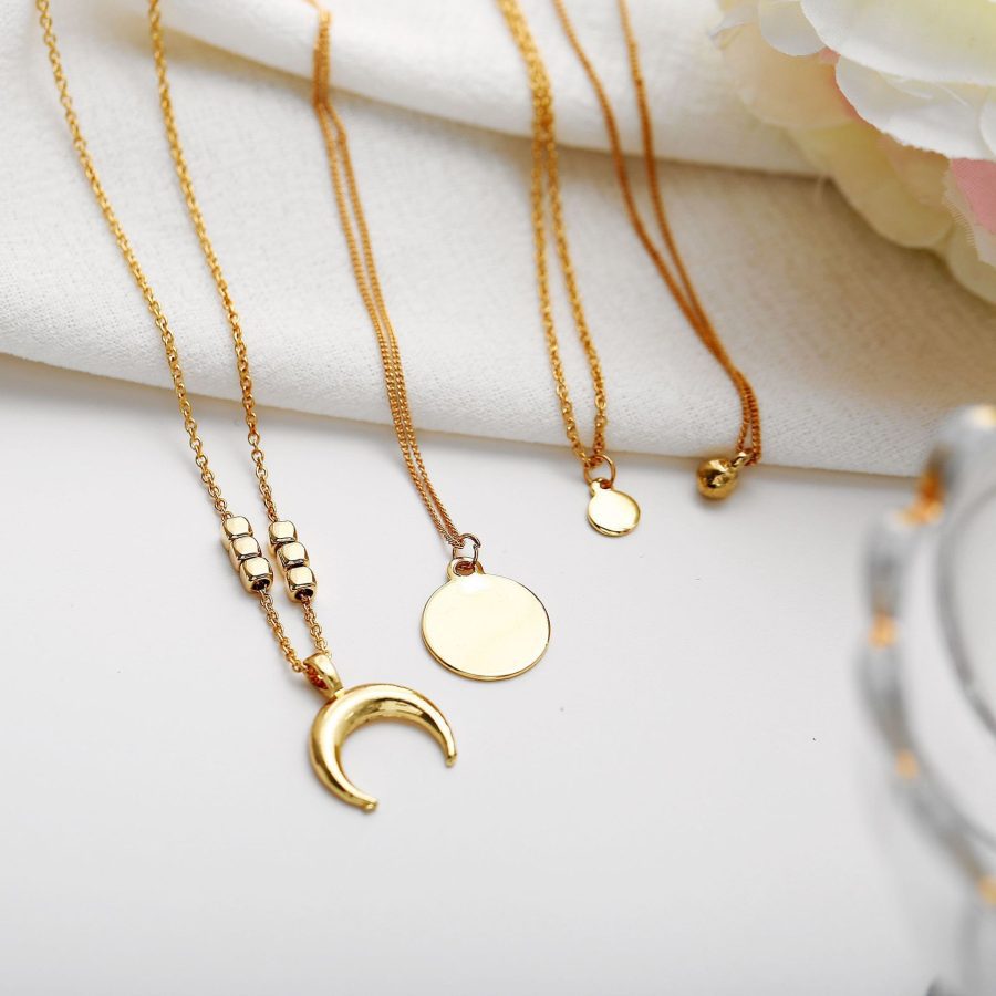 Personalized multi-layer crescent round piece Pendant - Image 5