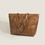 New Large-capacity Retro Tote Simple Commute Women's Handbag Shoulder Solid Color Storage Bag - Image 7