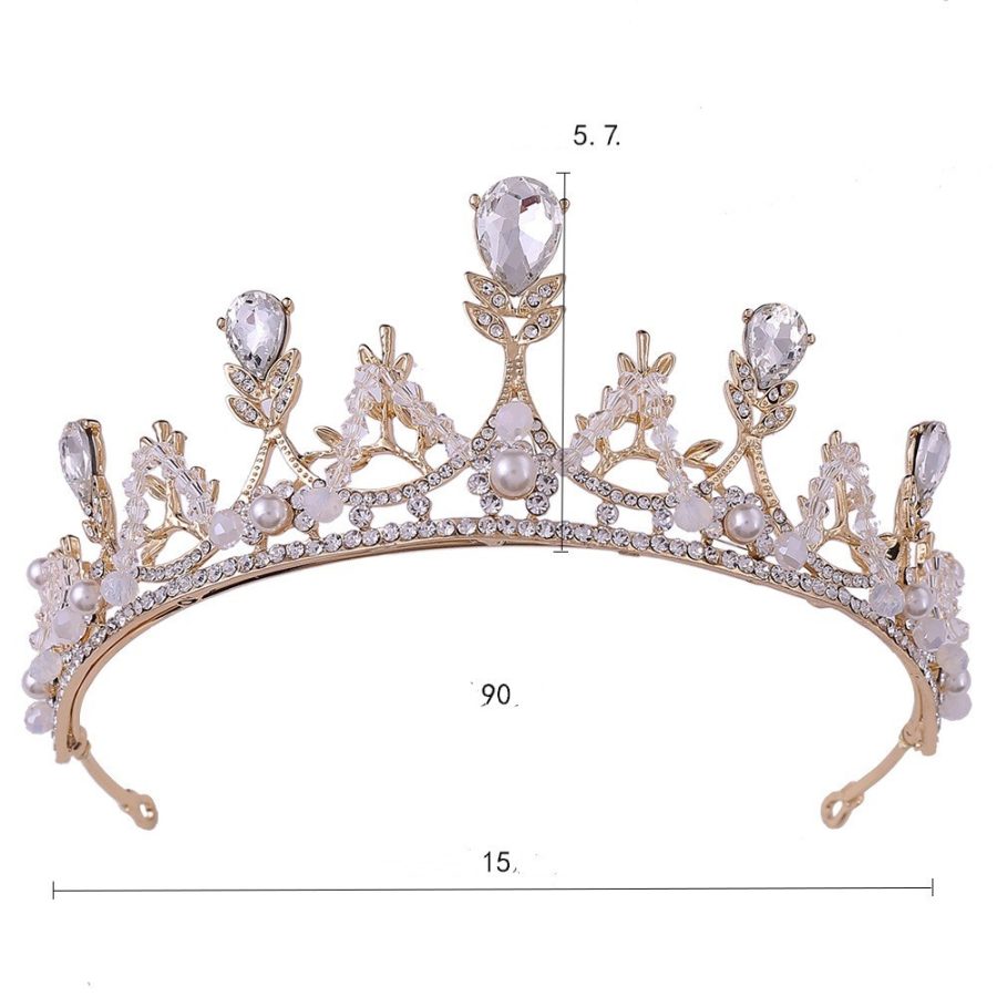 Korean Style Bridal Crown Earring Set - Image 4