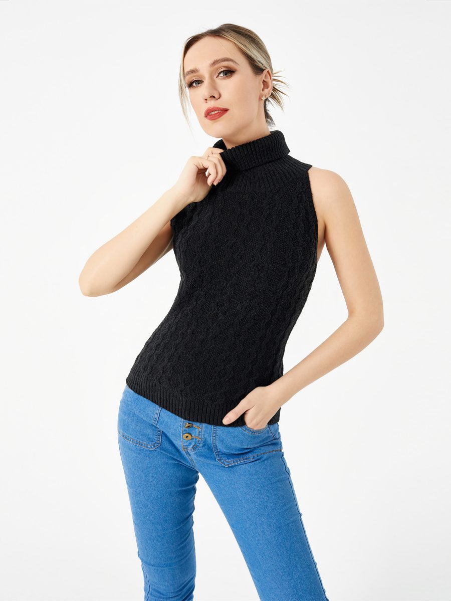 Women's Stretch Casual Turtleneck Sweater - Image 3