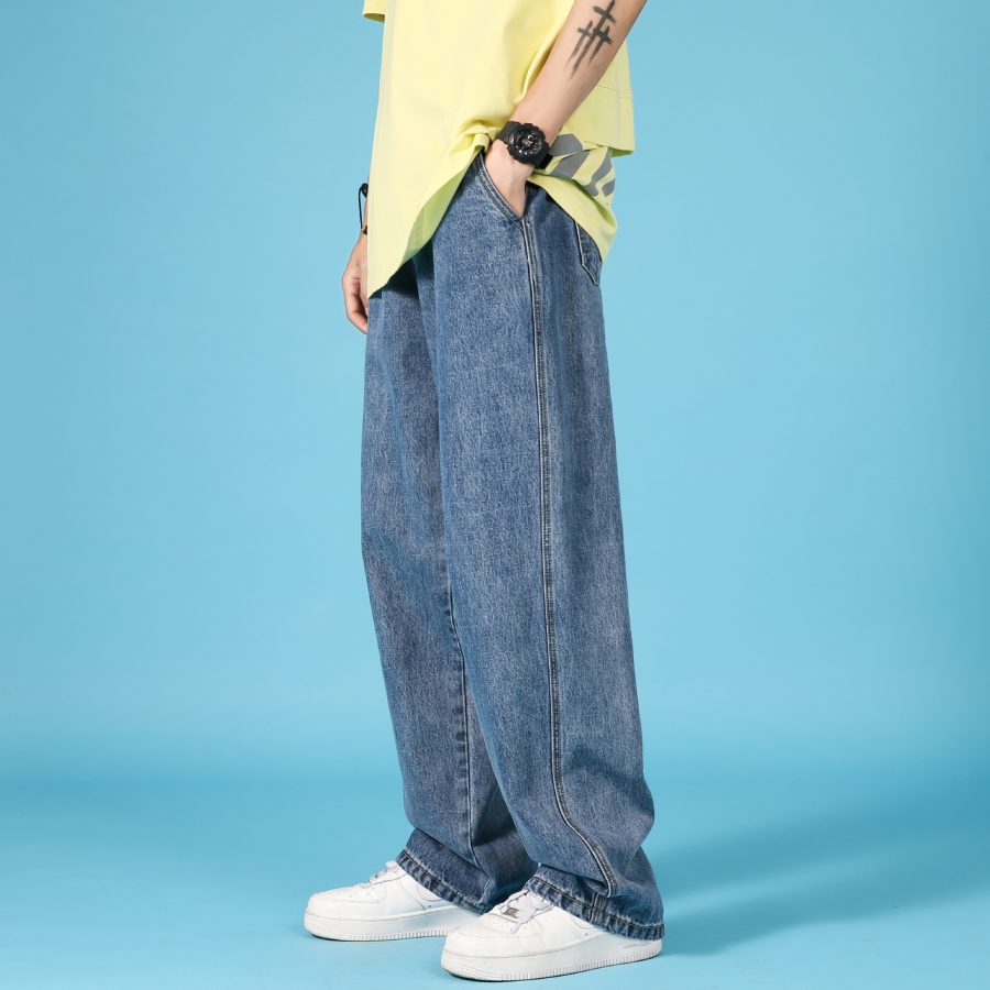 Straight Loose Jeans Men Casual Trousers Hip Hop Cargo Denim Pants With Zipper - Image 5
