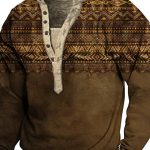 Men Casual Chest Button Sports Pullover Long Sleeve - Image 10