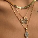 Olive Shaped Horse Eye Zircon Full Drill Titanium Steel Necklace - Image 5