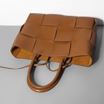 Woven Cowhide Single Shoulder Checkered Handbag - Image 2