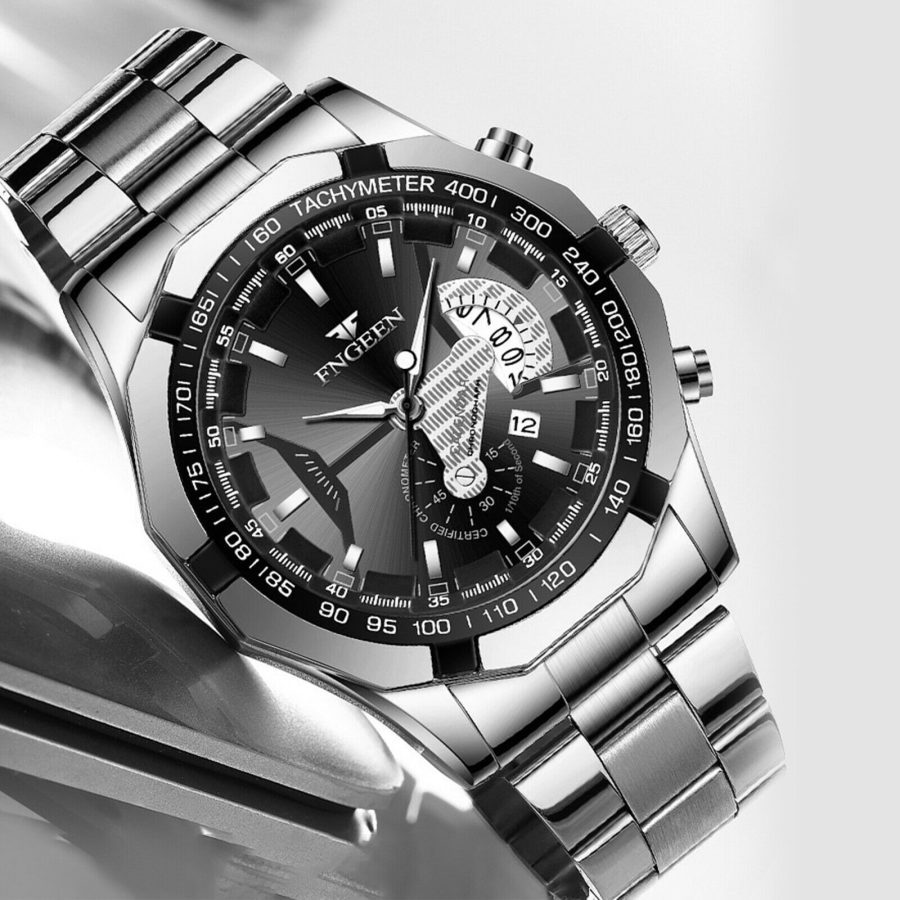 Waterproof Men's Stainless Steel Quartz Analog Wrist Watch Date Business Gift - Image 4