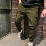 Mens Sports Pants With Pockets Casual Cargo Trousers - Image 4