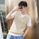 Slim Sleeveless Solid V Neck Tank Top - Image 3