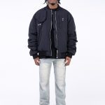 American Retro Line Segmentation Design Straight Leg Pants - Image 3