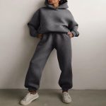 Women's Casual Hooded Sweater Two-piece Suit Clothes Hoodie Tracksuit - Image 7