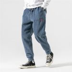 Casual Trousers Corduroy Drawstring Elastic Pants Men