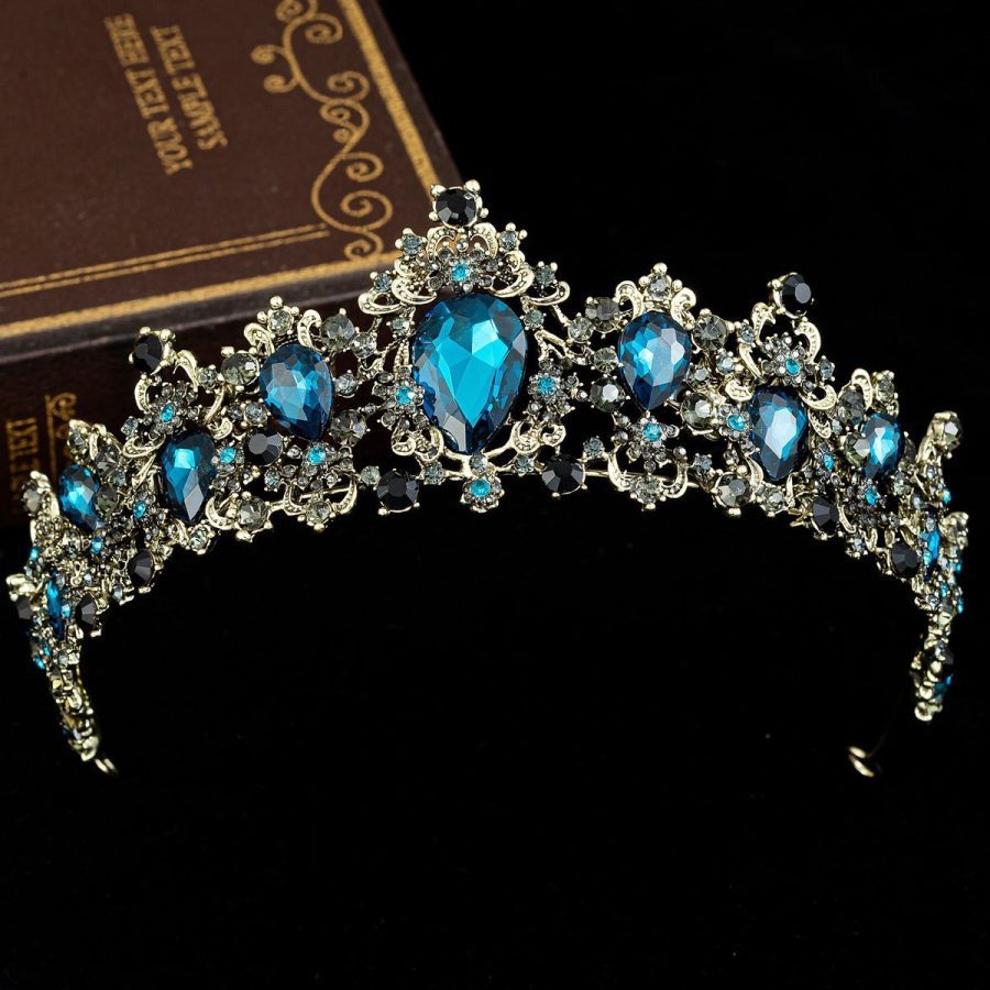 Baroque Rhinestone Crystal Bridal Crown - Image 7
