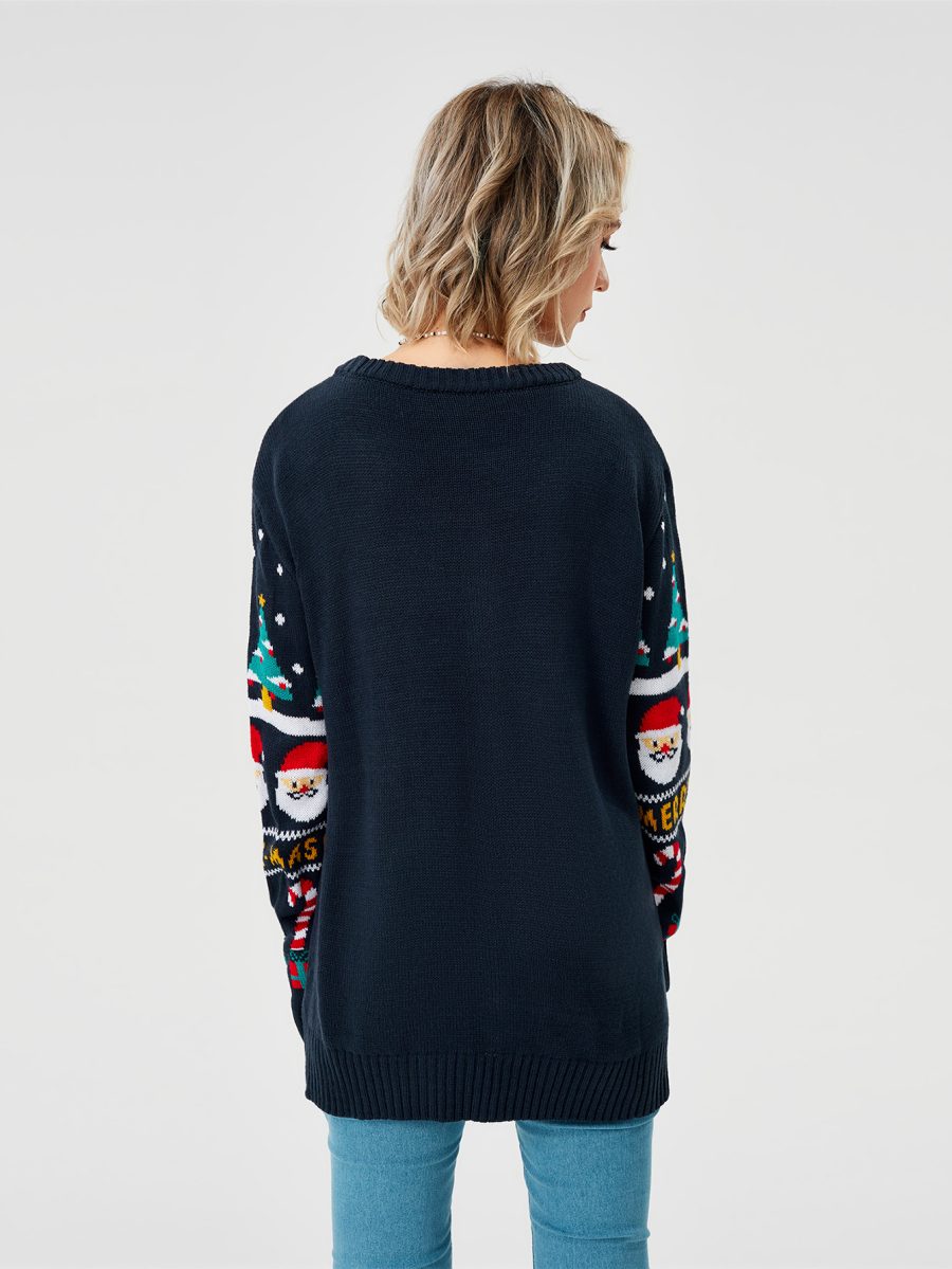 Women's Christmas Sweater Pullover Knitted Jumper Long Sleeve Crew Neck Sweater Shirt - Image 7