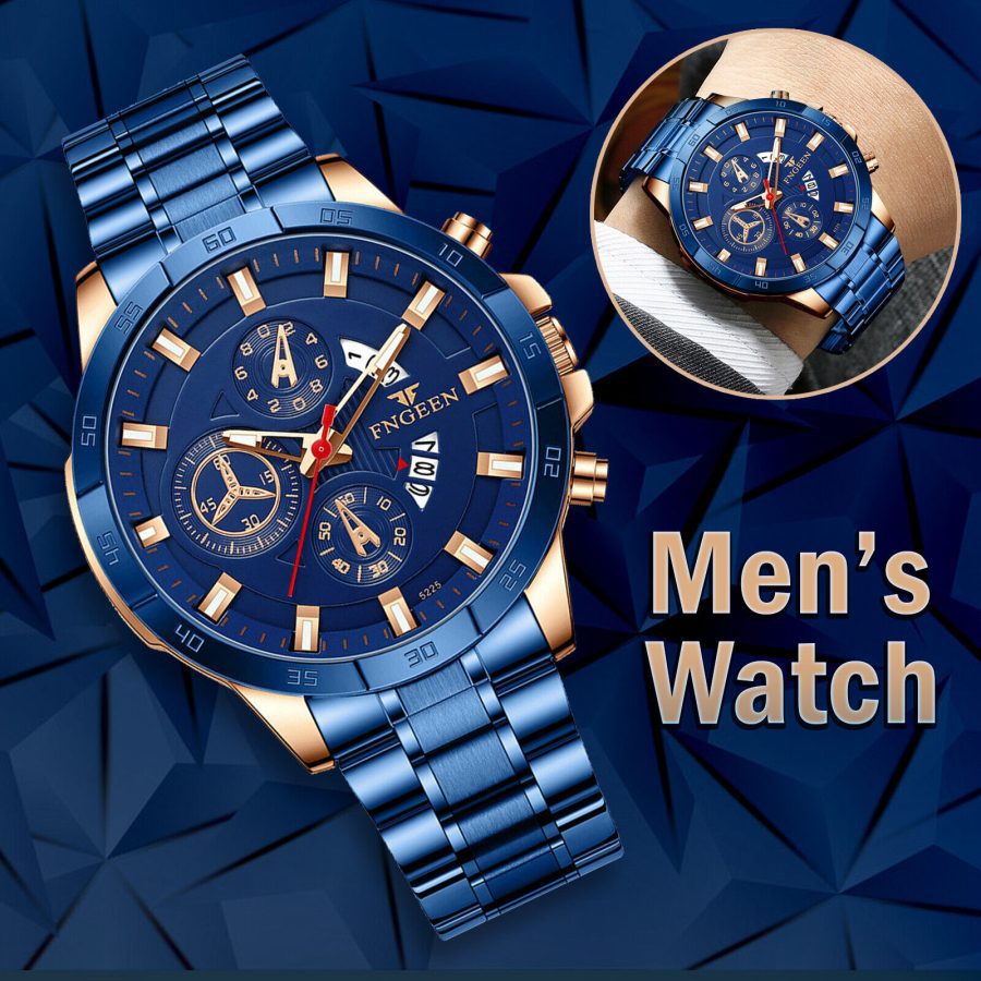 Waterproof Men Quartz Analog Watch Classic Stainless Steel Business Wristwatch - Image 6