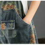 Jean Print Patchwork Suspenders For Women - Image 7