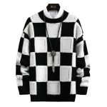 Men's Trendy Plaid Round Neck Sweater Loose - Image 7