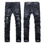European And American High-street Fashion Men's Zippered Torn Jeans - Image 3