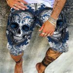 Skull Pattern Printing Digital 3D Men's Casual Quick-drying Beach Pants - Image 10
