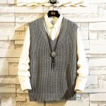 College Style V Neck Loose Fashion Sweater - Image 2