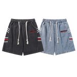 American Washed Design Sense Baggy Denim Shorts - Image 3