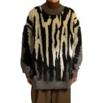 Splice Knit Thickened Crew Neck Loose Pullover Sweater - Image 5