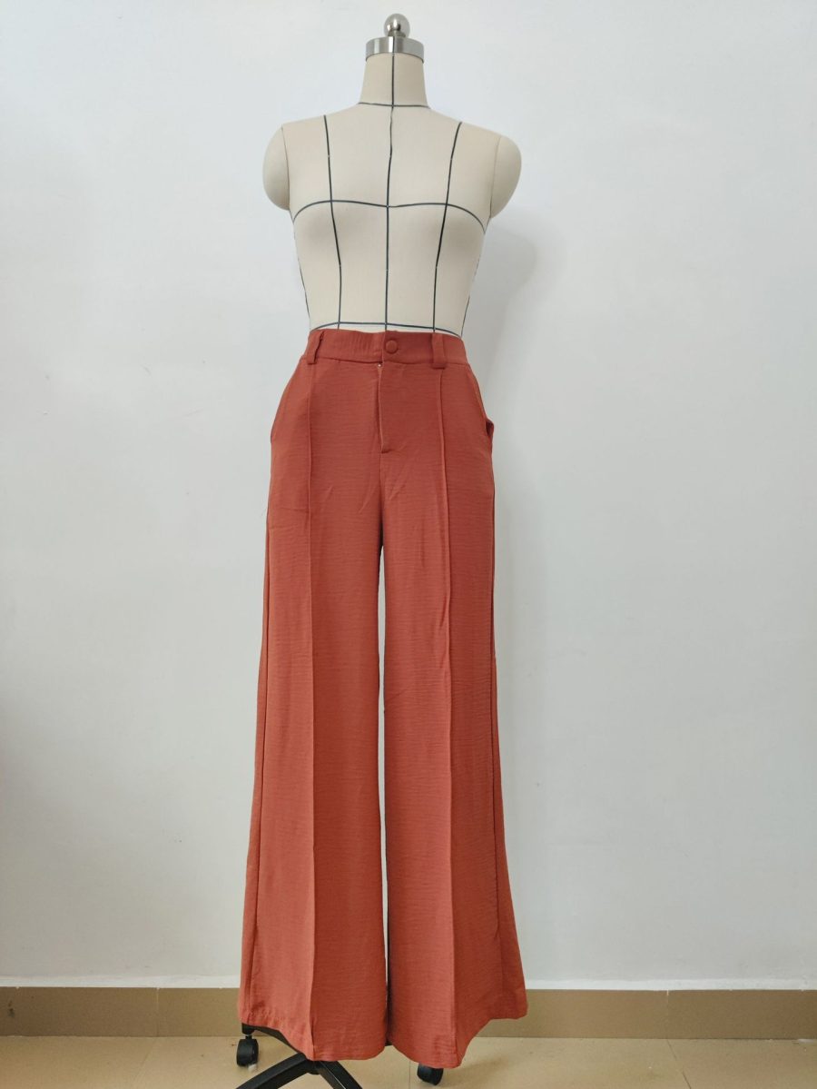 Solid Color Loose Pleated Wide-leg Casual Pants - Image 6